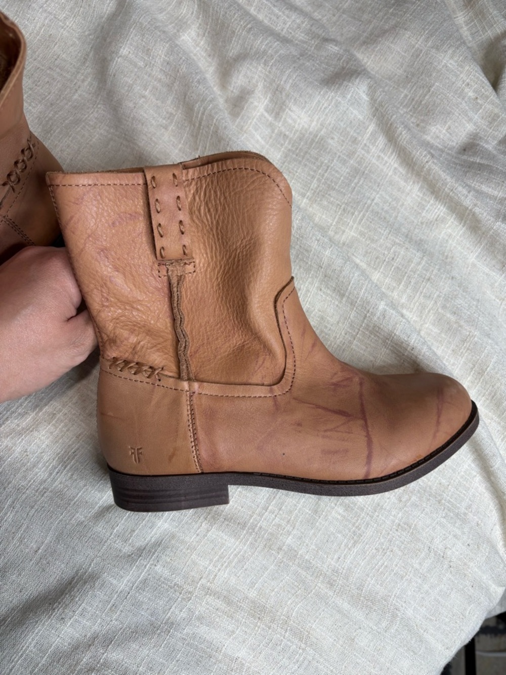 NWOB Frye Campus Short Sunrise Leather Western Boots youth 3 / Women’s 5